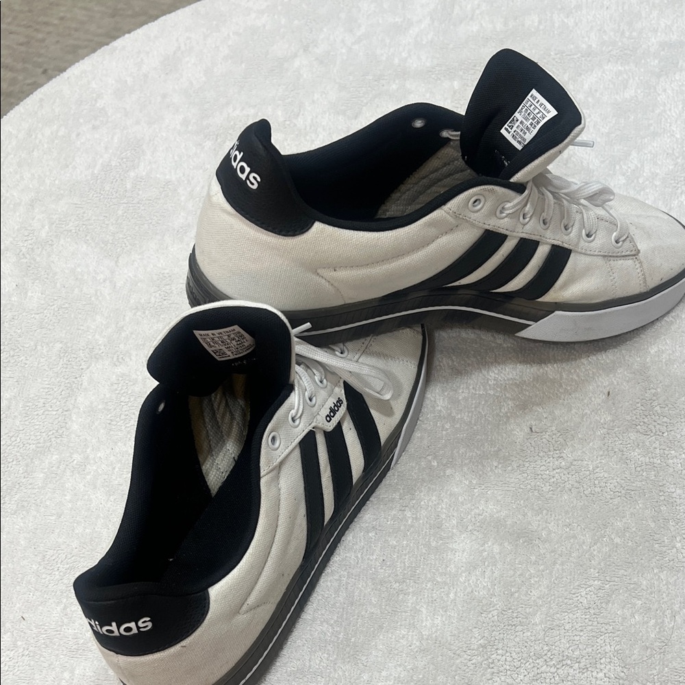 adidas Men’s White and Black Skate-Inspired Sneakers